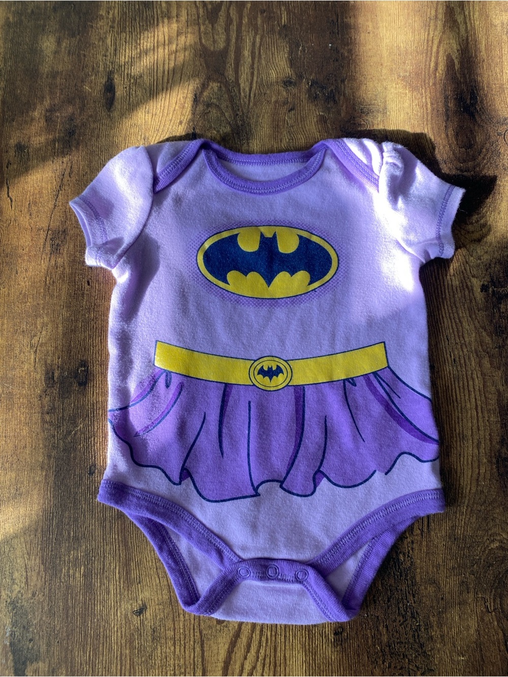 DC Comics Purple and Yellow Batgirl Baby Onesie Costume